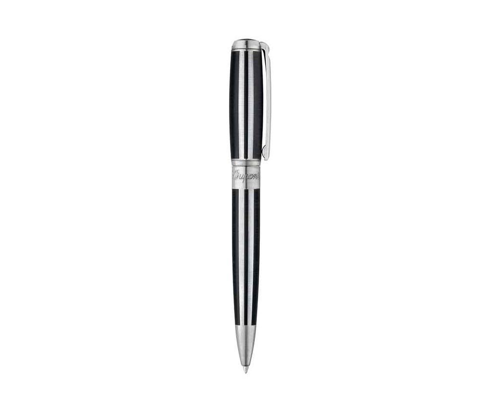 Line D Matt Black Natural Lacquer &amp; Brushed Palladium Ballpoint Pen